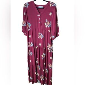Cactus and Pearl Embroidered Floral Dress, boho,